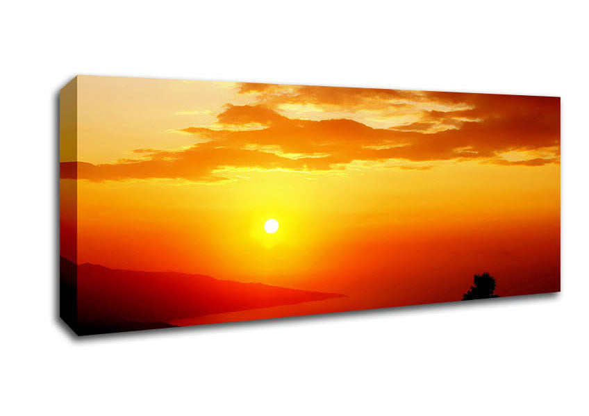 Morning Orange Sun Over The Ocean Canvas Wall Art