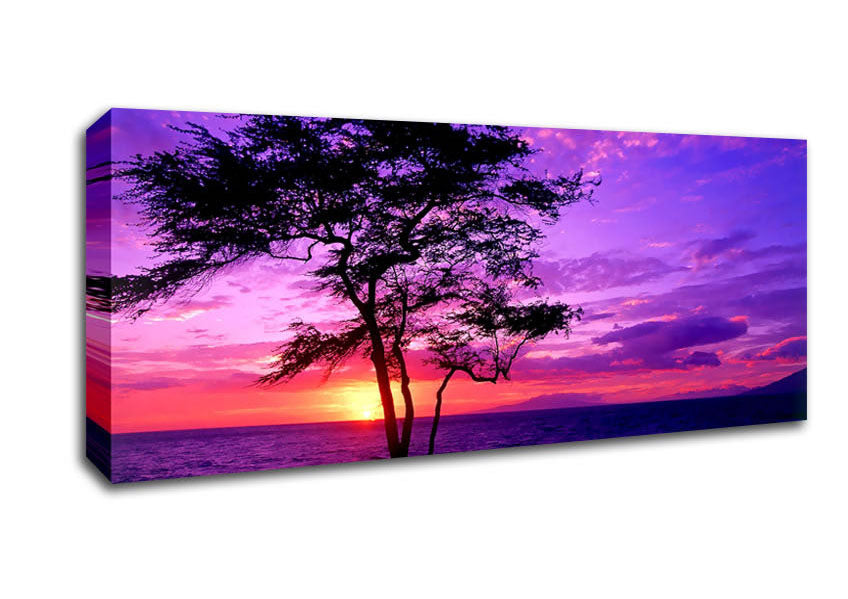 Red Ocean Tree Canvas Wall Art