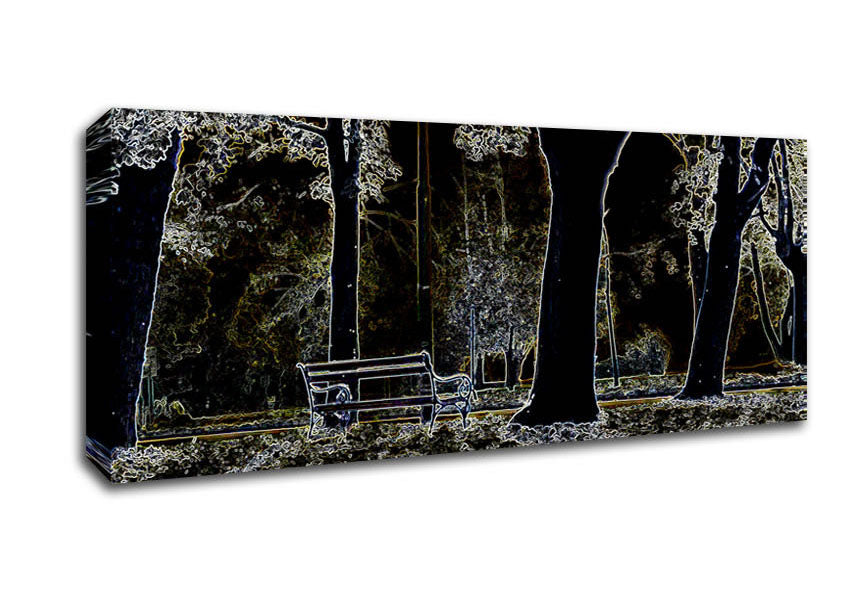 Abstract Neon Landscape 01 Canvas Wall Art