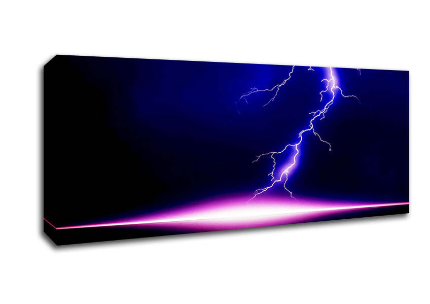 Blue Lightning Storm Pink Awakening Canvas Wall Art