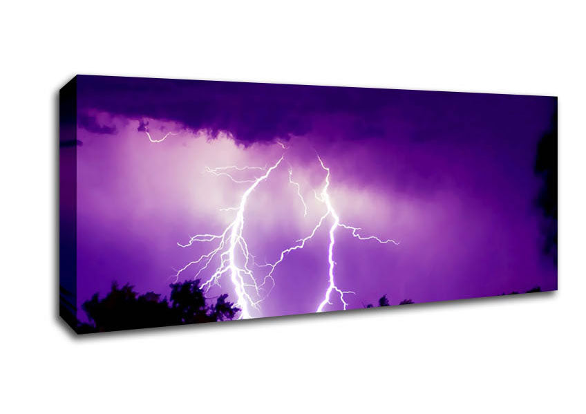 Purple Lightning Hill Tops Canvas Wall Art