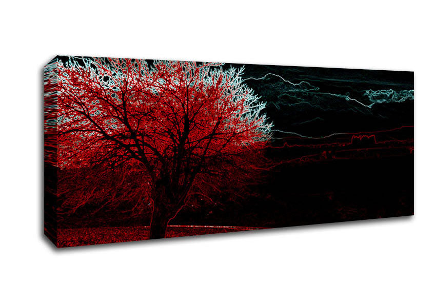 Abstract Neon Landscape 04 Canvas Wall Art