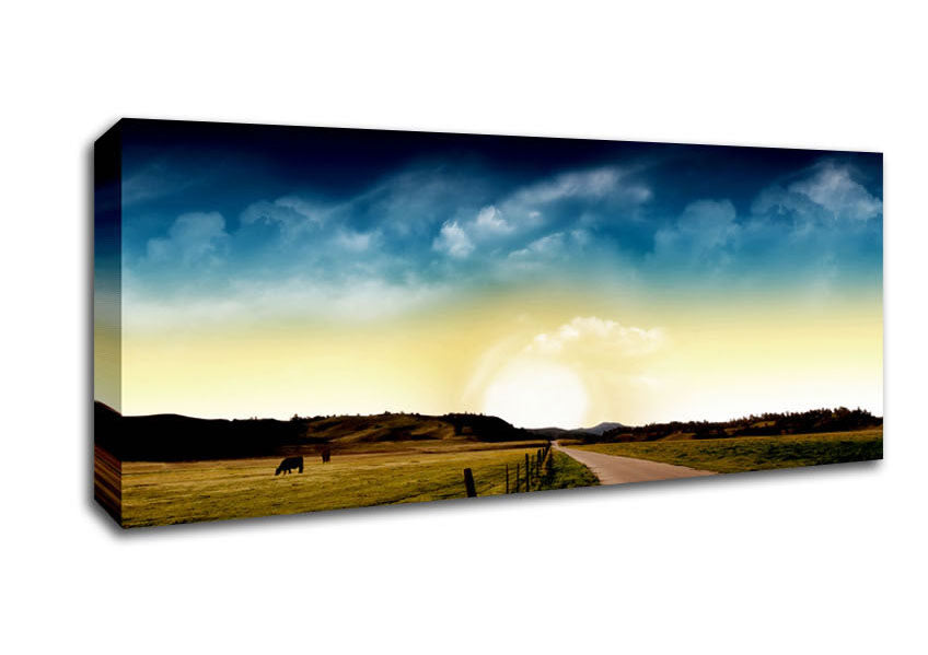 Stunning Country Road Skies Canvas Wall Art