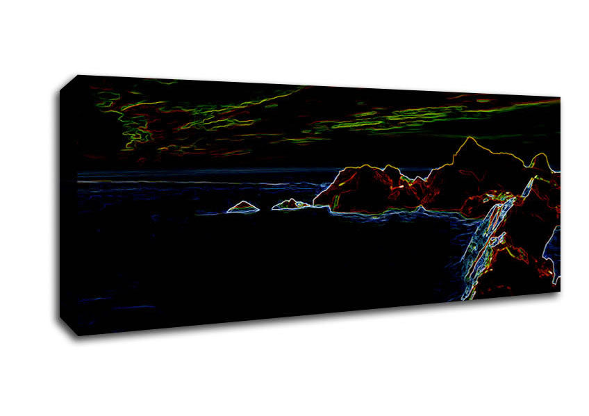 Neon Harbour Canvas Wall Art