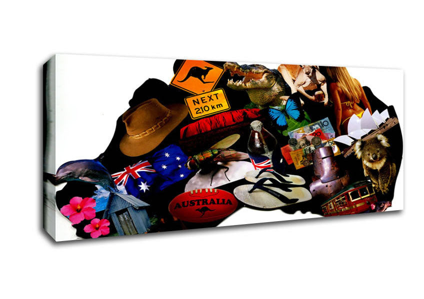 Australia Map Of Images Canvas Wall Art