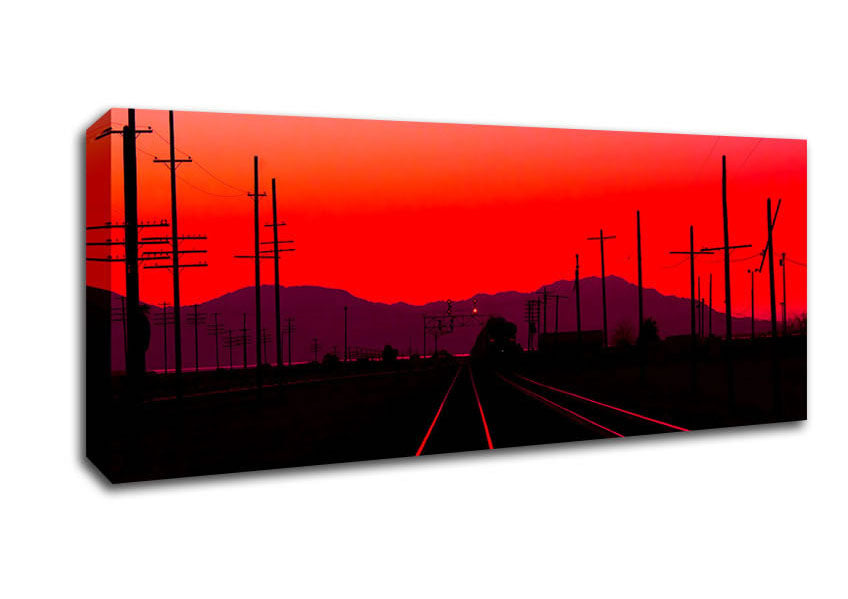 Railtracks At Dusk Canvas Wall Art