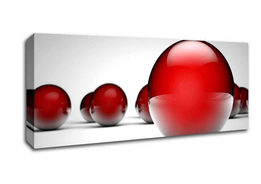 Shiny Red Balls Field Canvas Wall Art