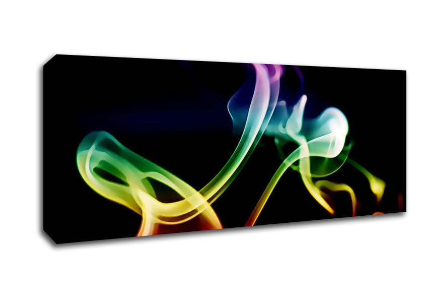 Rainbow Smoke On Black Canvas Wall Art