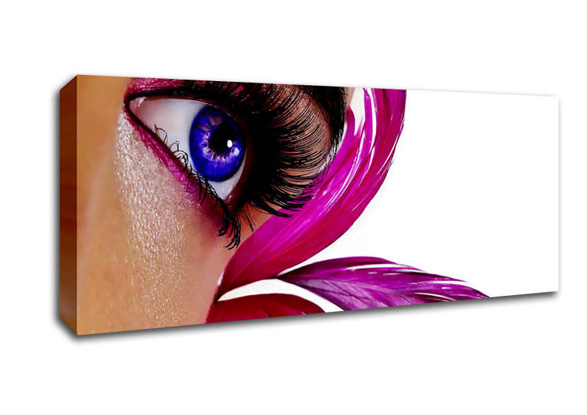 Stunning Pink Feathered Eye Canvas Wall Art