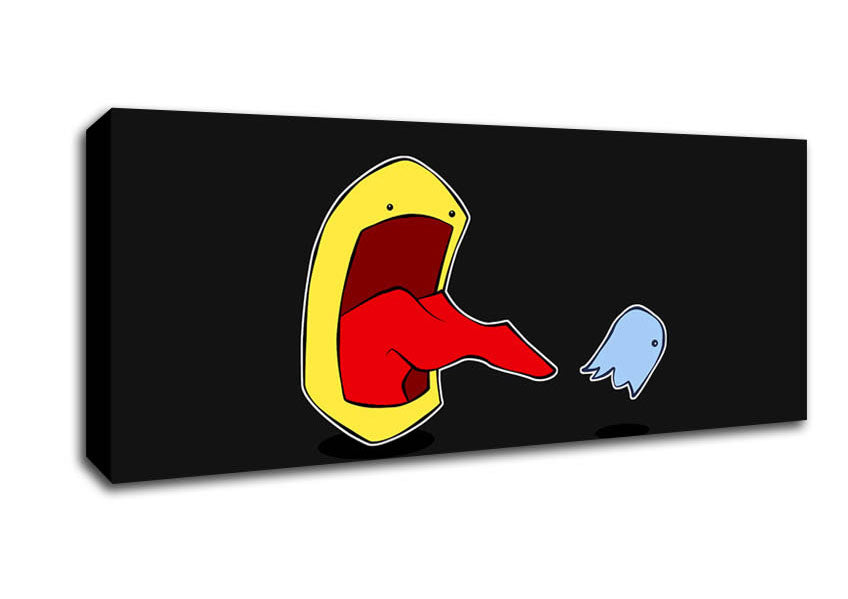 Pacman Chasing Ghost Canvas Wall Art