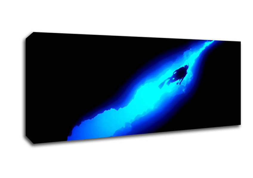 Blue Deep Sea Diver Canvas Wall Art