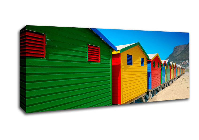 Beach Hut Colours Canvas Wall Art