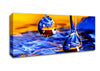 Duo Water Droplet Blue Orange Canvas Wall Art