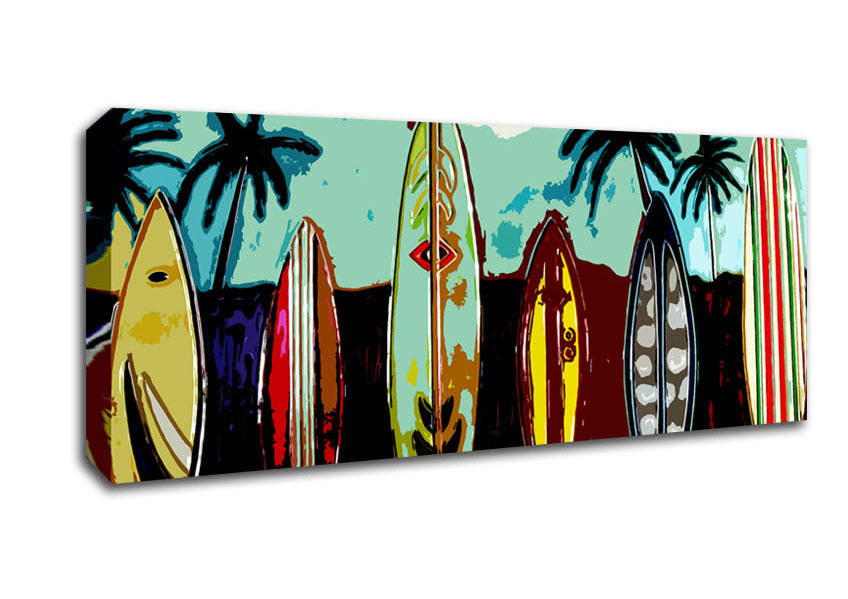 Surfboard Paradise Canvas Wall Art