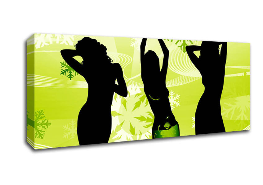 Womanly Shape Lime Canvas Wall Art