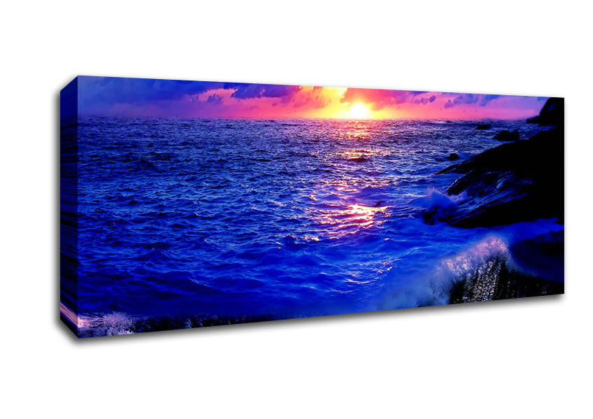 The Movement Of The Ocean At Dawn Canvas Wall Art