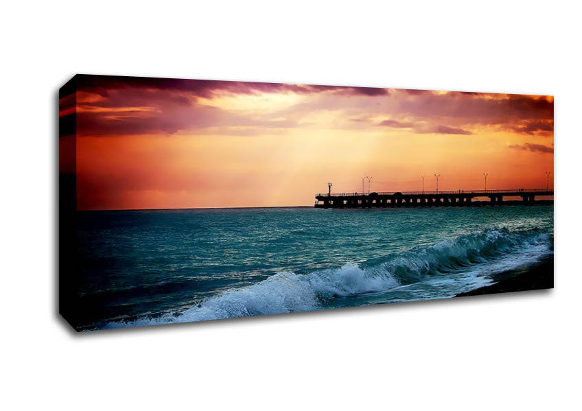 Ocean Waves At Daybreak Canvas Wall Art