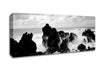 Crashing Waves Over Rocks B n W Canvas Wall Art
