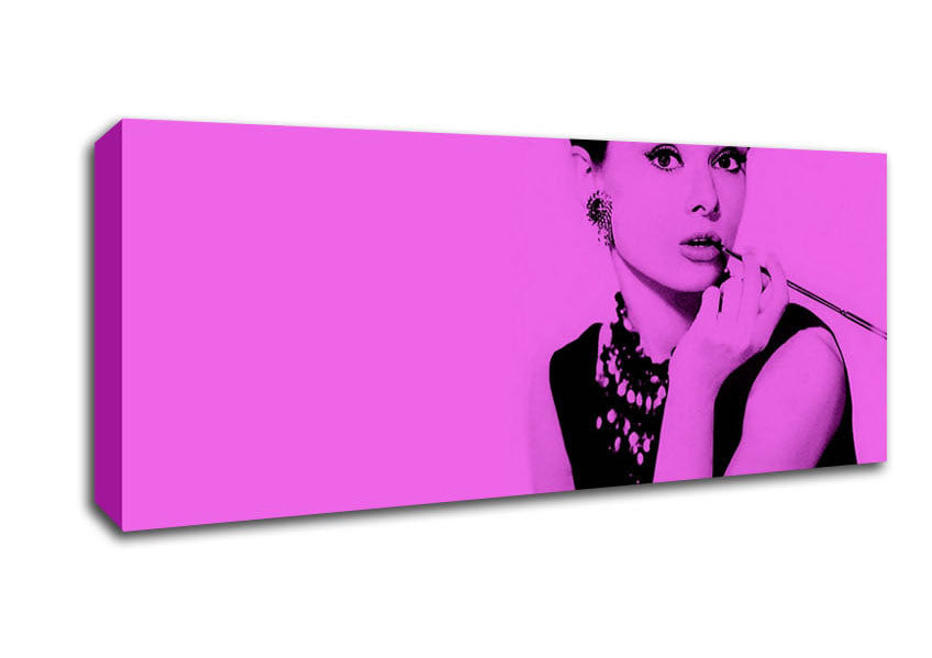 Audrey Hepburn Pink Canvas Wall Art
