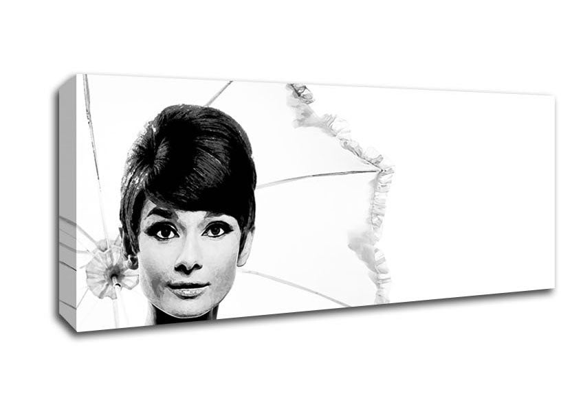 Audrey Hepburn Umbrella Canvas Wall Art