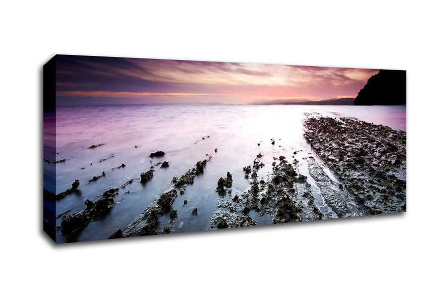 As The Ocean Meets The Land Canvas Wall Art