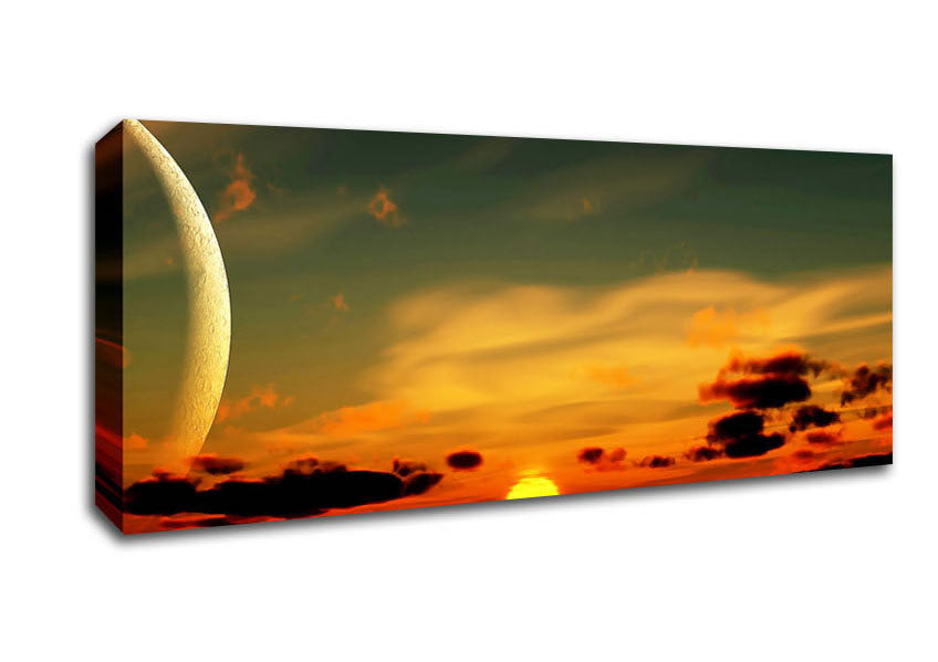 Beautiful Sunset Moon Canvas Wall Art