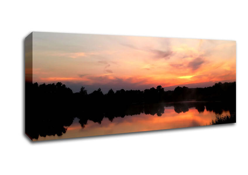 Sunset Tree Reflections Canvas Wall Art