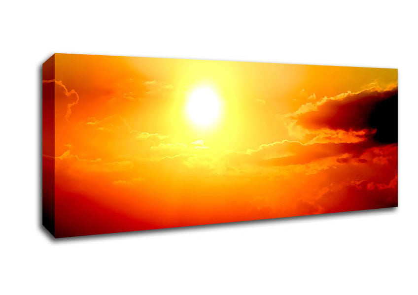 Stunning Sunset Sun Above The Sea Canvas Wall Art