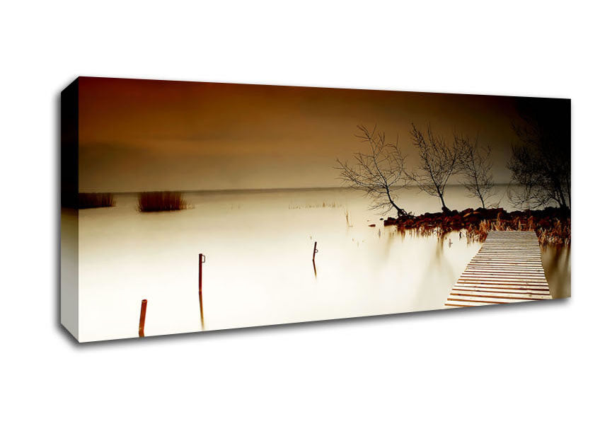 Mystical Boardwalk Brown Canvas Wall Art