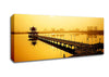 Tranquil Pier Walk Yellow Canvas Wall Art