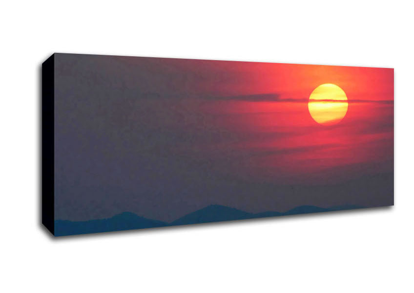Pink Mist Over The Sun Canvas Wall Art