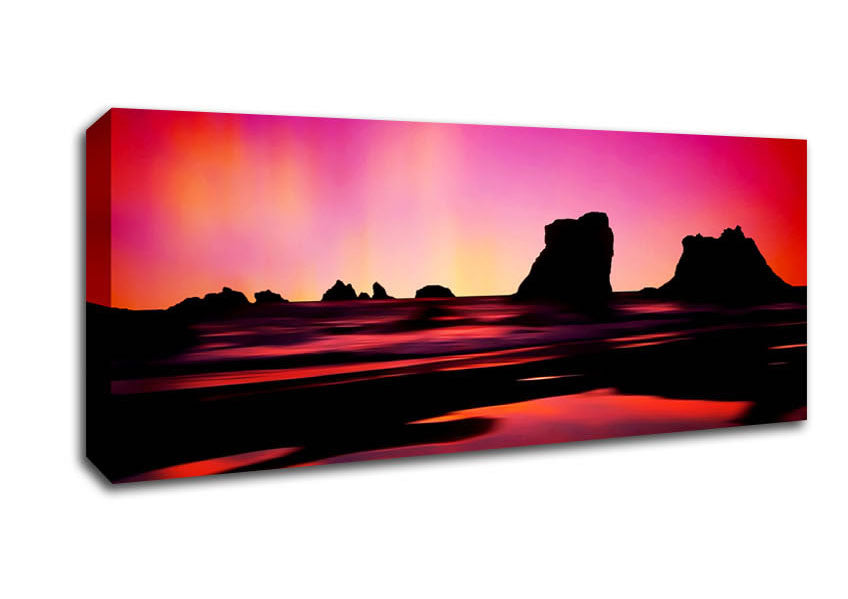 Northern Light Ocean Pink Canvas Wall Art