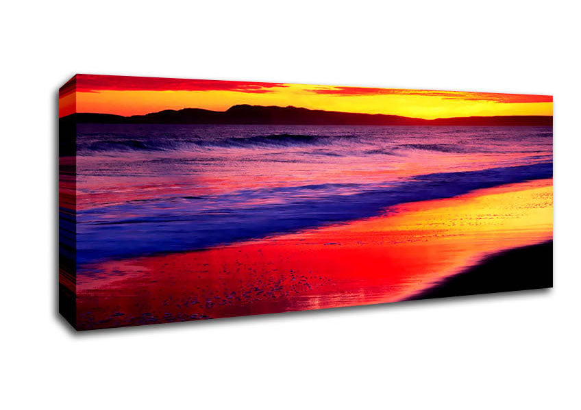 Rainbow Ocean At Dusk Canvas Wall Art