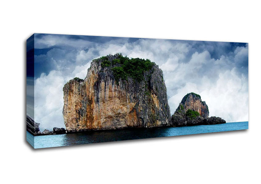Ocean Island Storm Canvas Wall Art