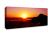 Pink Sunset Horizon Over The Ocean Rocks Canvas Wall Art