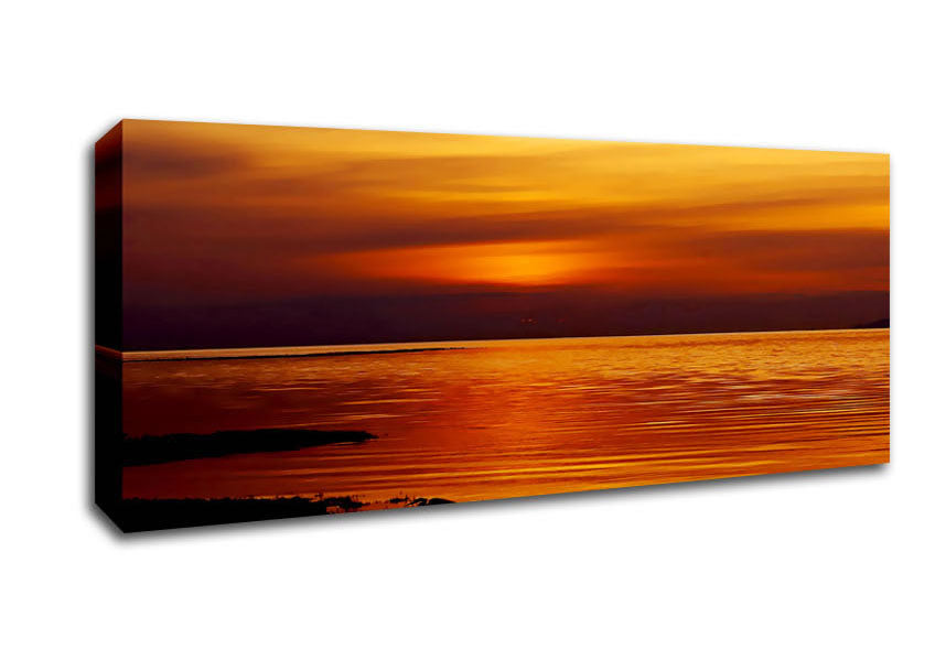 Calming Lake Sunset Canvas Wall Art
