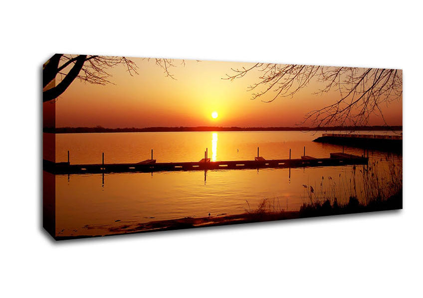 Tranquil Lake Sunrise Canvas Wall Art