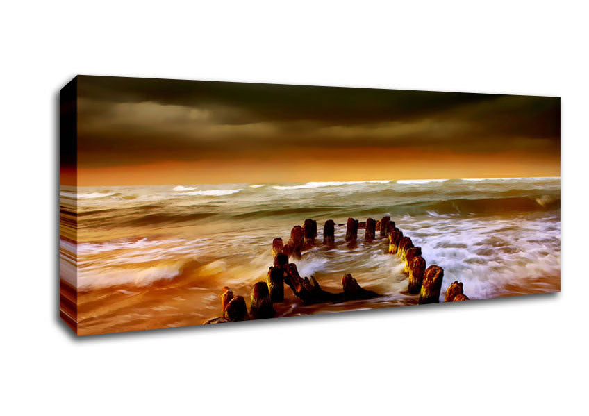The Oceans Architect Orange Canvas Wall Art