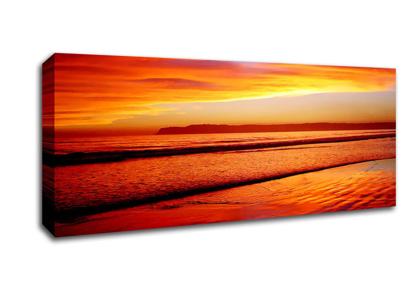 Orange Ocean Sands Canvas Wall Art
