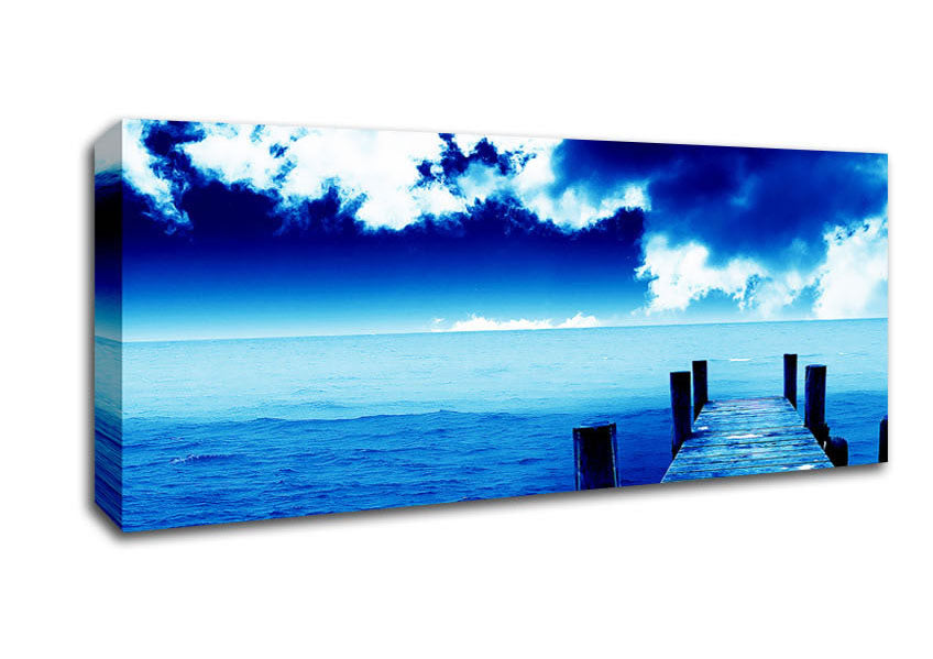 Boardwalk Ocean Blues Below The Sky Canvas Wall Art