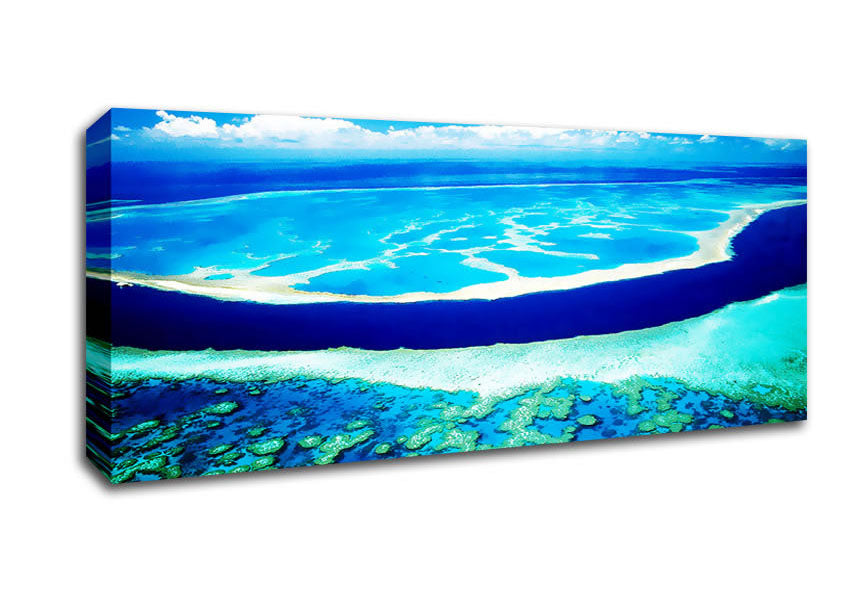 Ariel View Of The Turquoise Ocean Canvas Wall Art