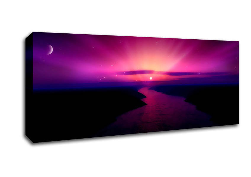Morning Purple Sunrise Canvas Wall Art