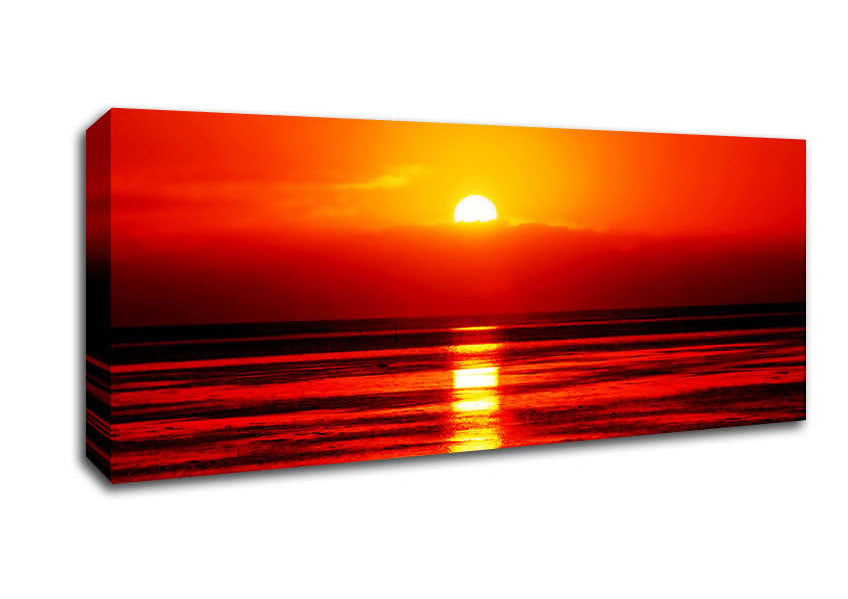 Reflections Of The Sun At Dusk Canvas Wall Art