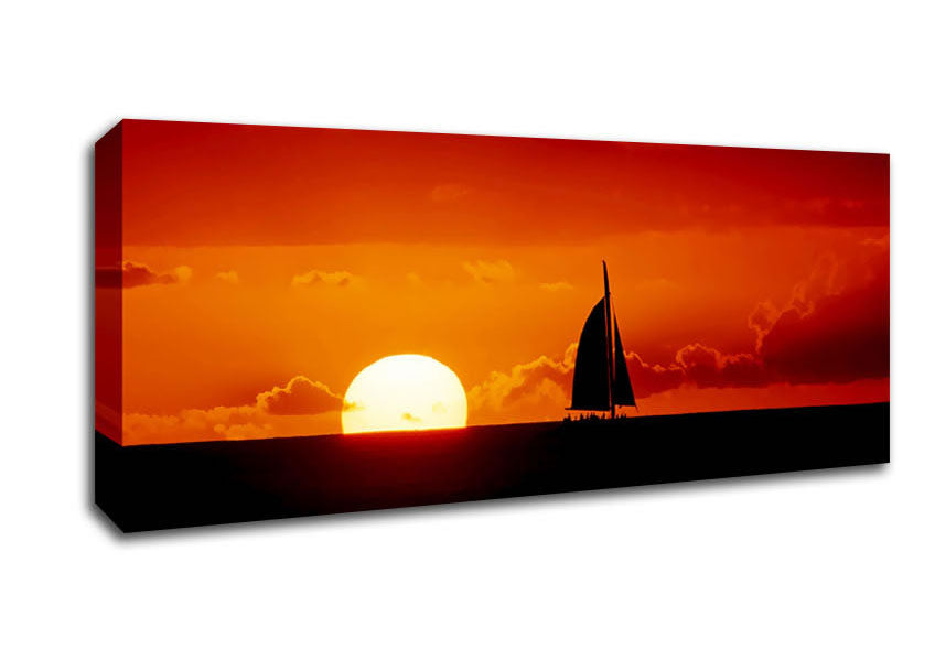 Sailboat Sunset Canvas Wall Art