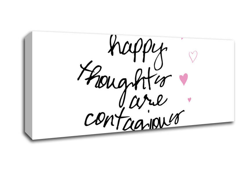 Love Quote Happy Thoughts Are Contagious Canvas Wall Art