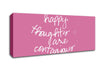 Love Quote Happy Thoughts Are Contagious Pink Canvas Wall Art