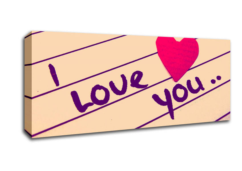 Love Quote I Love You Heart Canvas Wall Art