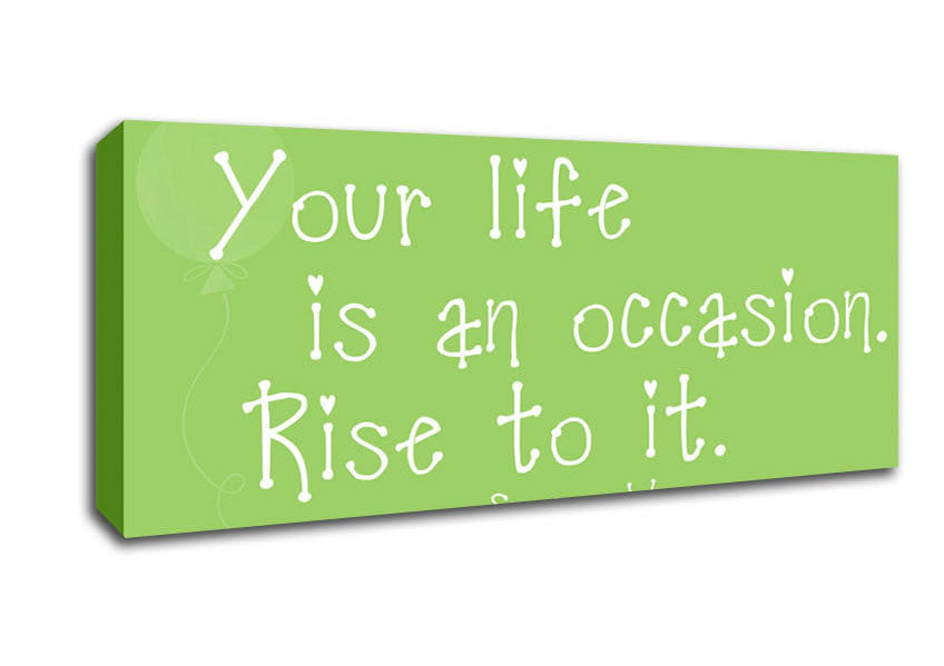 Suzanne Weyn Your Life Is An Occasion Lime Green Canvas Wall Art