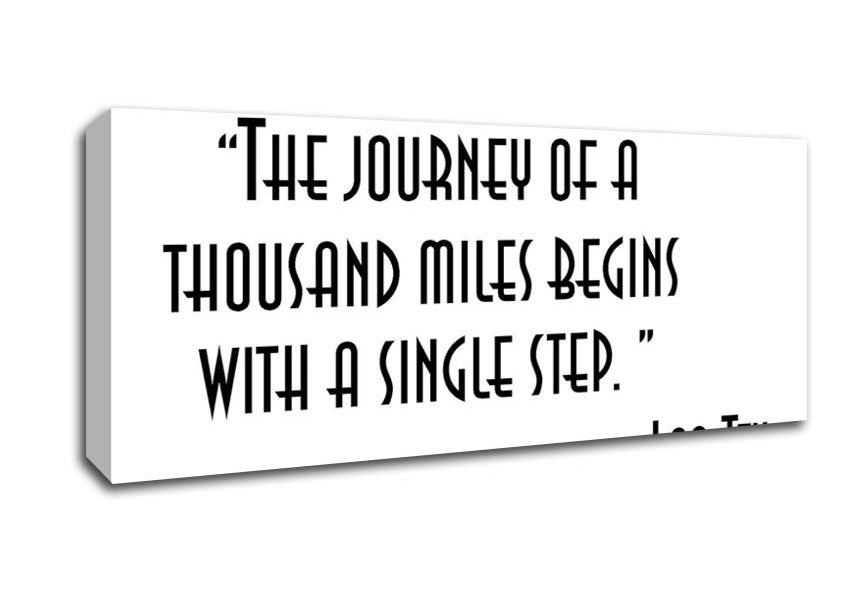 Motivational Quote Lao Tzu The Journey Of A Thousand Miles Canvas Wall Art
