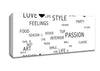 Love Quote Love Life White Canvas Wall Art